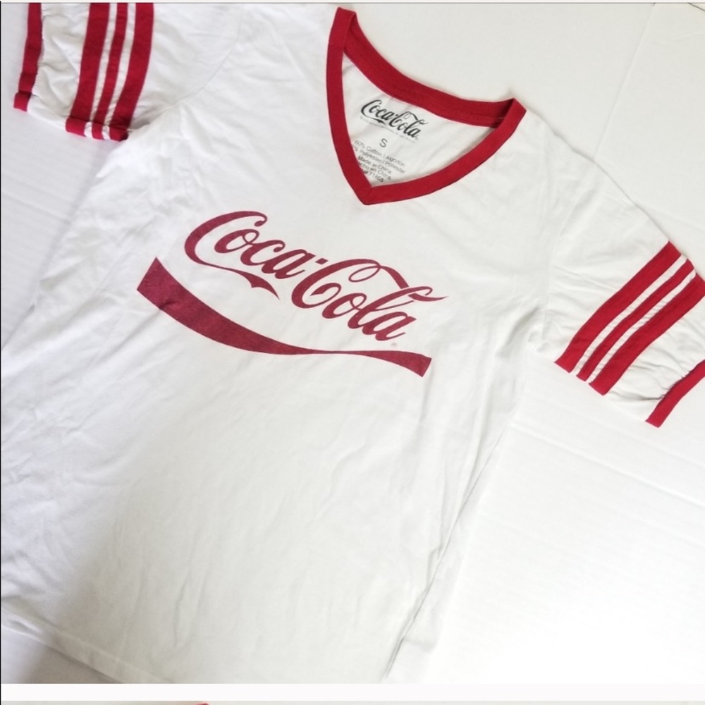 COCA COLA retro logo ringer tee shirt